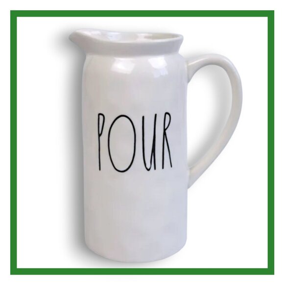 Rae Dunn Pour Tall White Pitcher - Picture 1 of 4